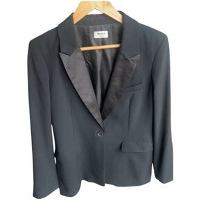 Talula Blazer Tuxedo Style Satin Lapel Black BlazerWomen Size S